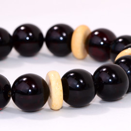 Cherry with White Bracelets Amber Baltic Amber beads 14mm
