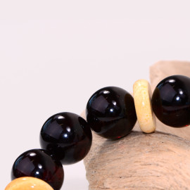 Cherry with White Bracelets Amber Baltic Amber beads 14mm