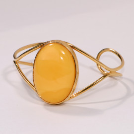 Bracelets Natural Yellow Amber Gold Surrounds