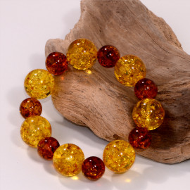 Yellow and Gold Cognac Bracelets Amber Baltic Amber beads 13-17mm