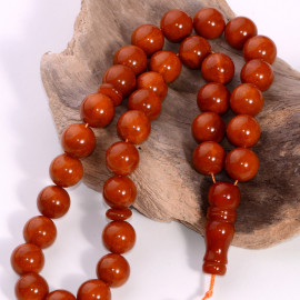 Vintage Baltic Amber Handmade 33 Beads Islamic Prayer Misbaha 13mm