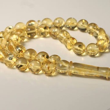 Tasbih Rosary of Baltic Amber Massive 13 mm Beads 45 g Yellow Amber Islamic Misbaha
