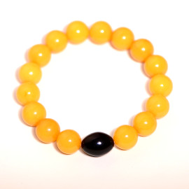 Yellow and Cherry Baltic Amber bracelet beads 13mm