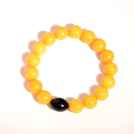 Yellow and Cherry Baltic Amber bracelet beads 13mm