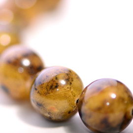 Men's Macrame Bracelet Green Baltic Amber beads 14mm