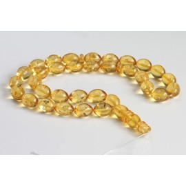 Misbaha Prayer - Baltic Amber Beads 55.9 grams olive beads light tea