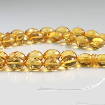 Misbaha Prayer - Baltic Amber Beads 55.9 grams olive beads light tea
