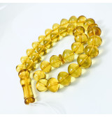 Clear Yellow Handmade Amber Prayer Beads