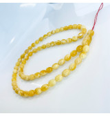 White Amber Oval Beads...