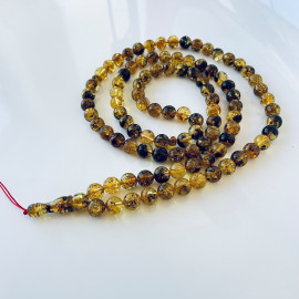 99 Amber Beads Islamic Prayer Beads Made of Natural Green Baltic Amber