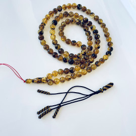 99 Amber Beads Islamic Prayer Beads Made of Natural Green Baltic Amber