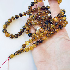 99 Amber Beads Islamic Prayer Beads Made of Natural Green Baltic Amber