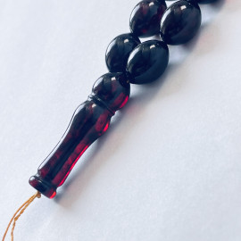 Olive Cherry Islamic Prayer Beads, Natural Baltic Amber Beads