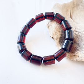 سوار عنبر البلطيق الأصلي المصنوع يدويًا عالي الجودة باللون الليموني الشفاف