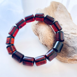 سوار عنبر البلطيق الأصلي المصنوع يدويًا عالي الجودة باللون الليموني الشفاف