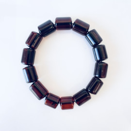 سوار عنبر البلطيق الأصلي المصنوع يدويًا عالي الجودة باللون الليموني الشفاف