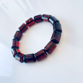 سوار عنبر البلطيق الأصلي المصنوع يدويًا عالي الجودة باللون الليموني الشفاف