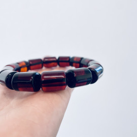 سوار عنبر البلطيق الأصلي المصنوع يدويًا عالي الجودة باللون الليموني الشفاف