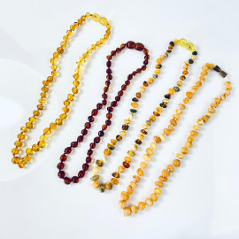 مسبحة صلاة بوذية، عنبر بلطيقي عتيق مع فواصل كرزية، عنبر مالا