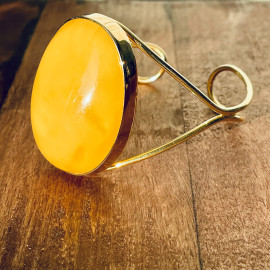 Bracelets Natural Yellow Amber Gold Surrounds