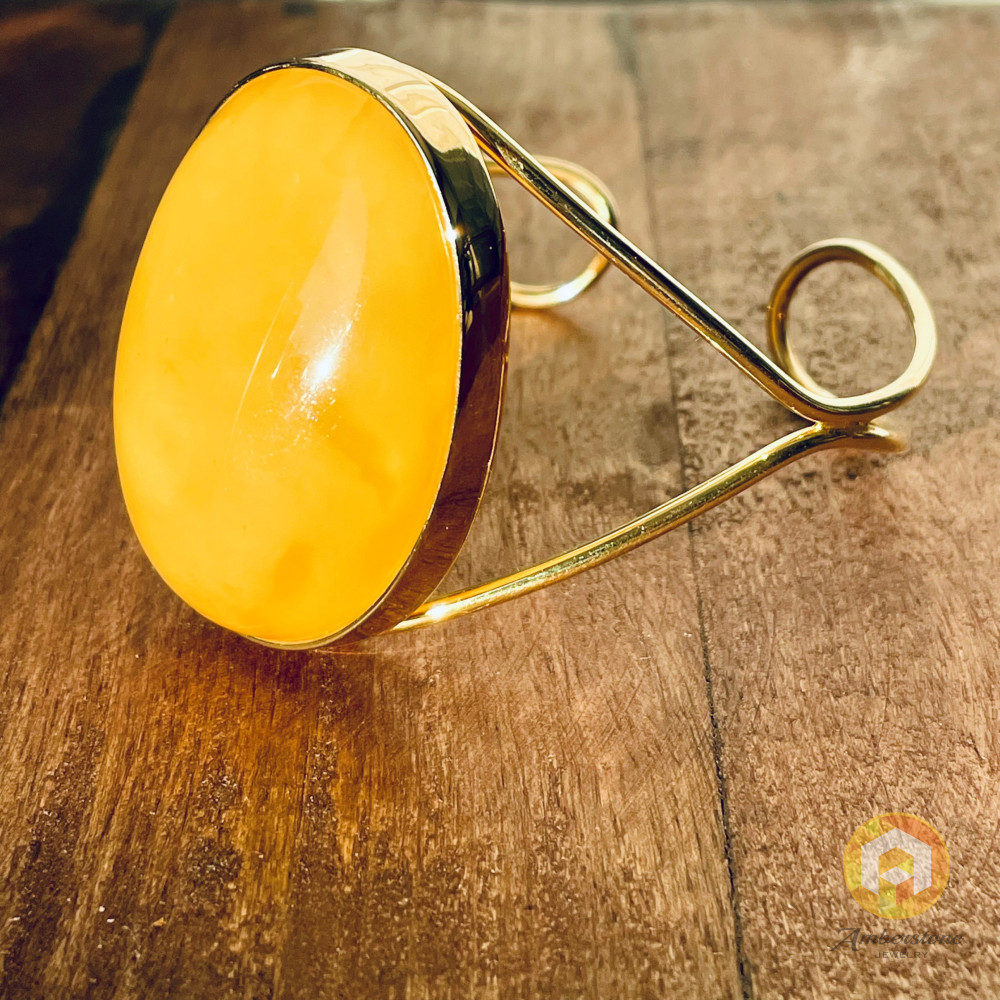 Bracelets Natural Yellow Amber Gold Surrounds