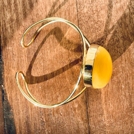 Bracelets Natural Yellow Amber Gold Surrounds