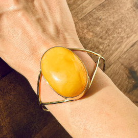 Bracelets Natural Yellow Amber Gold Surrounds