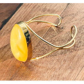 Bracelets Natural Yellow Amber Gold Surrounds