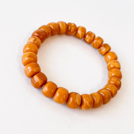 Orange Beaded Bracelet, Natural Baltic Amber