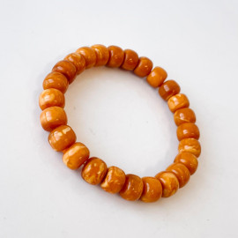 Orange Beaded Bracelet, Natural Baltic Amber
