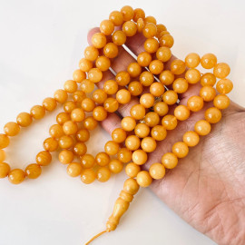 عنبر البلطيق العتيق، مسبحة إسلامية 33 خرزة، مصباحة عنبر البلطيق الطبيعي