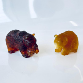 Sculpture of a Bear made of Baltic Amber