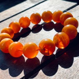 Natural Amber Bracelet with Massive Coral Beads, Multicolored Baltic Amber Beaded Bracelet, Mediterranean Jewelry