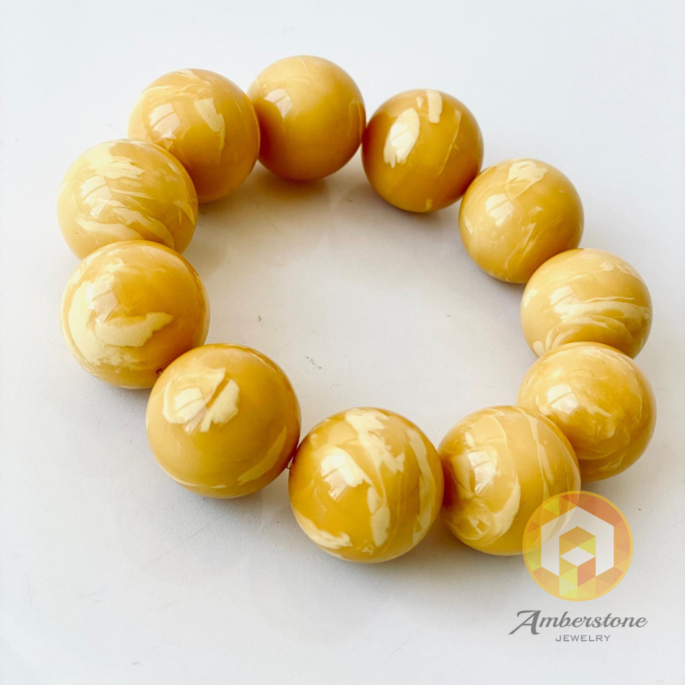 copy of Vintage Butterscotch Amber Bracelet, Egg Yolk Amber Bracelet,  Amber Beaded Bracelet