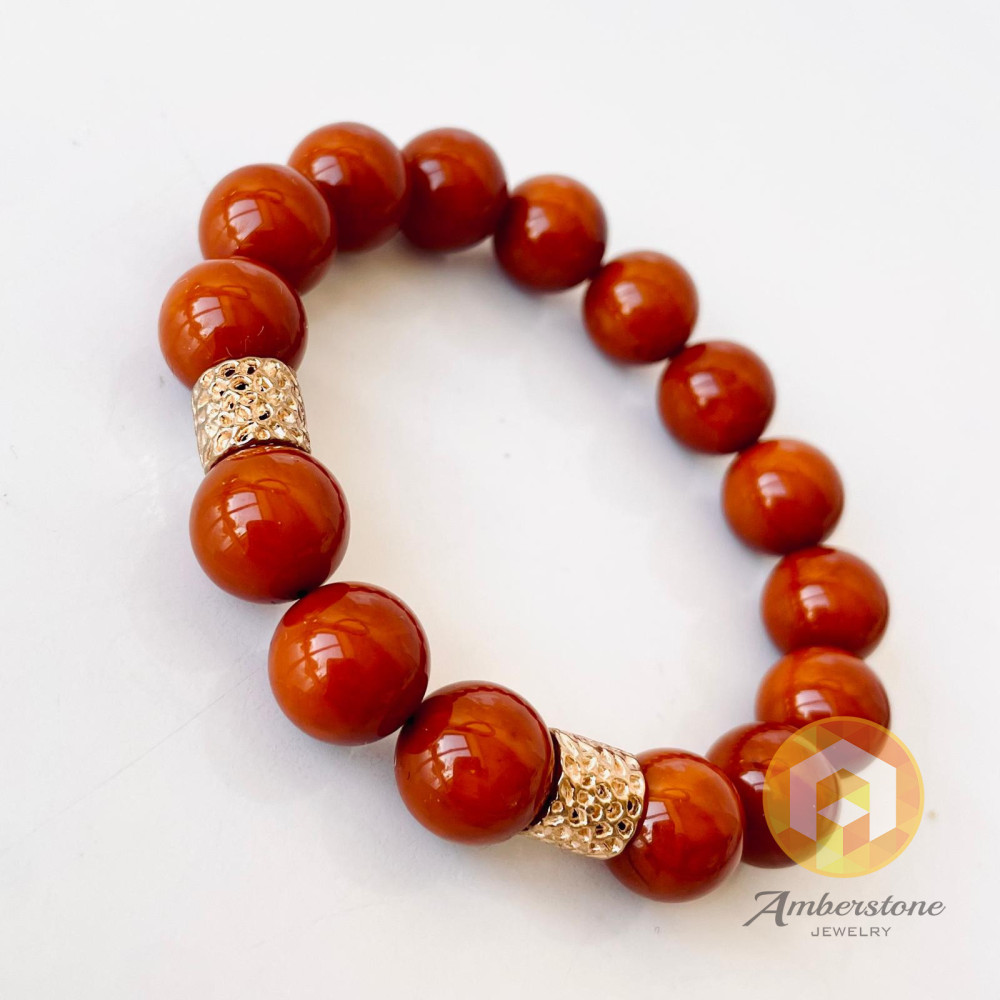 Vintage Amber Bracelet, Natural Amber Beaded Bracelet