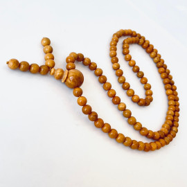 خرز مالا من كهرمان البلطيق كونياك: مسبحة بوذية رائعة للتأمل، مع فواصل الكرز