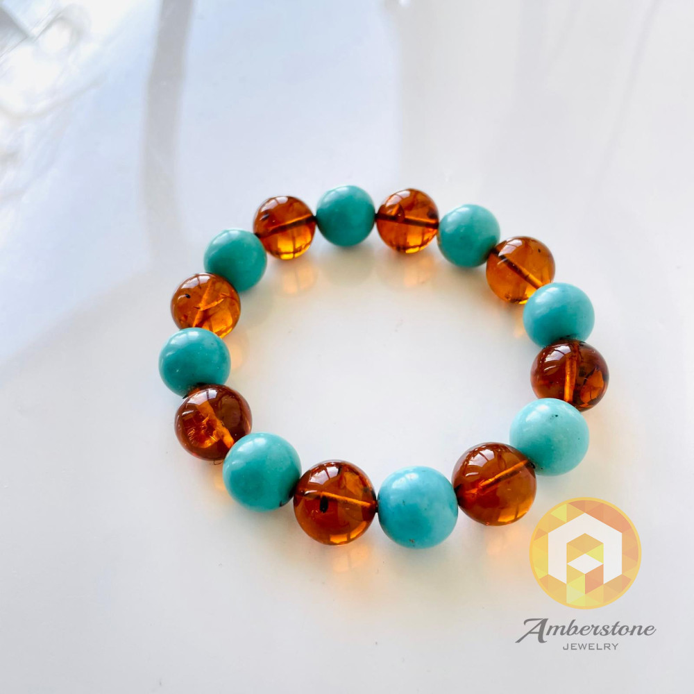 Natural Cognac Amber, Bracelet Baltic Amber 12*18mm
