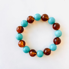 Natural Cognac Amber, Bracelet Baltic Amber 12*18mm