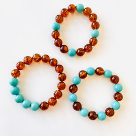 Natural Cognac Amber, Bracelet Baltic Amber 12*18mm