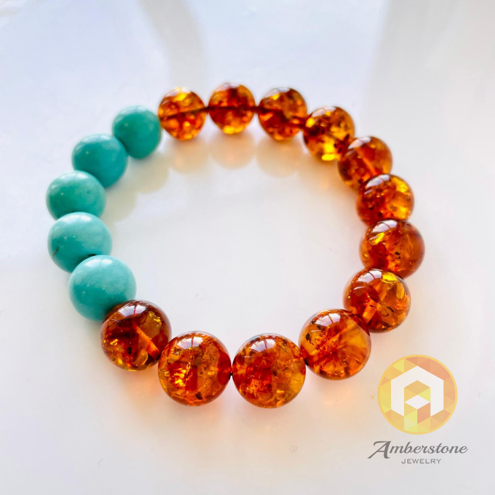 Natural Cognac Amber, Bracelet Baltic Amber 12*18mm