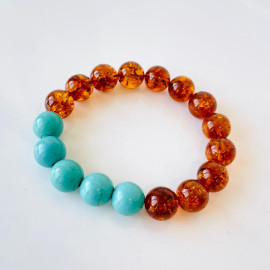 Natural Cognac Amber, Bracelet Baltic Amber 12*18mm