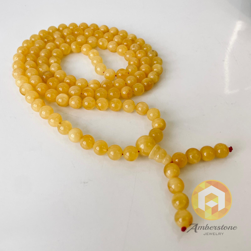 خرز مالا من كهرمان البلطيق كونياك: مسبحة بوذية رائعة للتأمل، مع فواصل الكرز