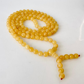 خرز مالا من كهرمان البلطيق كونياك: مسبحة بوذية رائعة للتأمل، مع فواصل الكرز