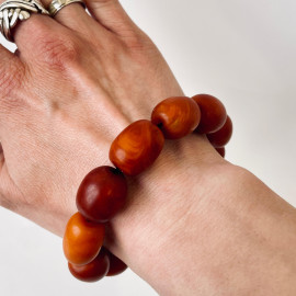 Vintage Amber Bracelet, Old Amber Bracelet