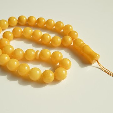 Misbaha Islam Rosary of Genuine Baltic Amber butterscotch Color Beads Handmade