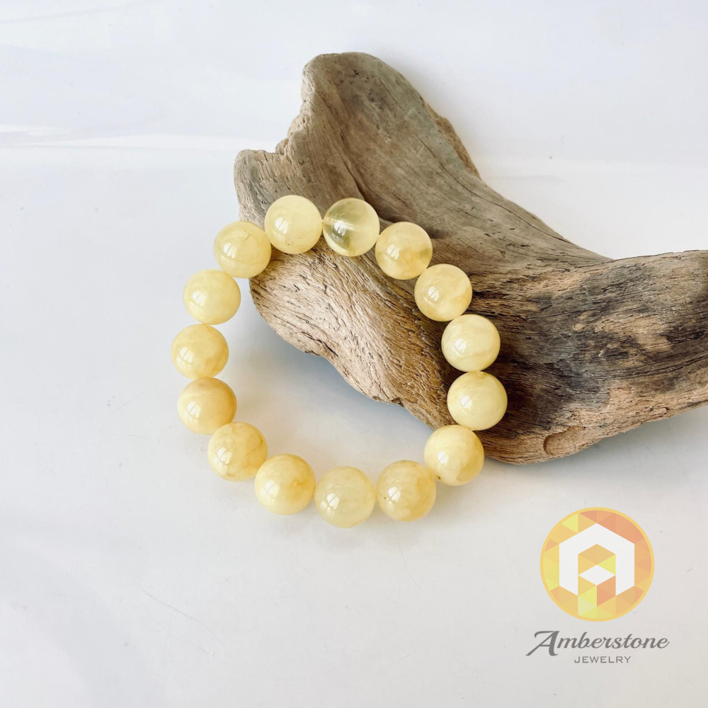 Genuine Baltic Yellow Baltic Amber bracelet beads 16mm