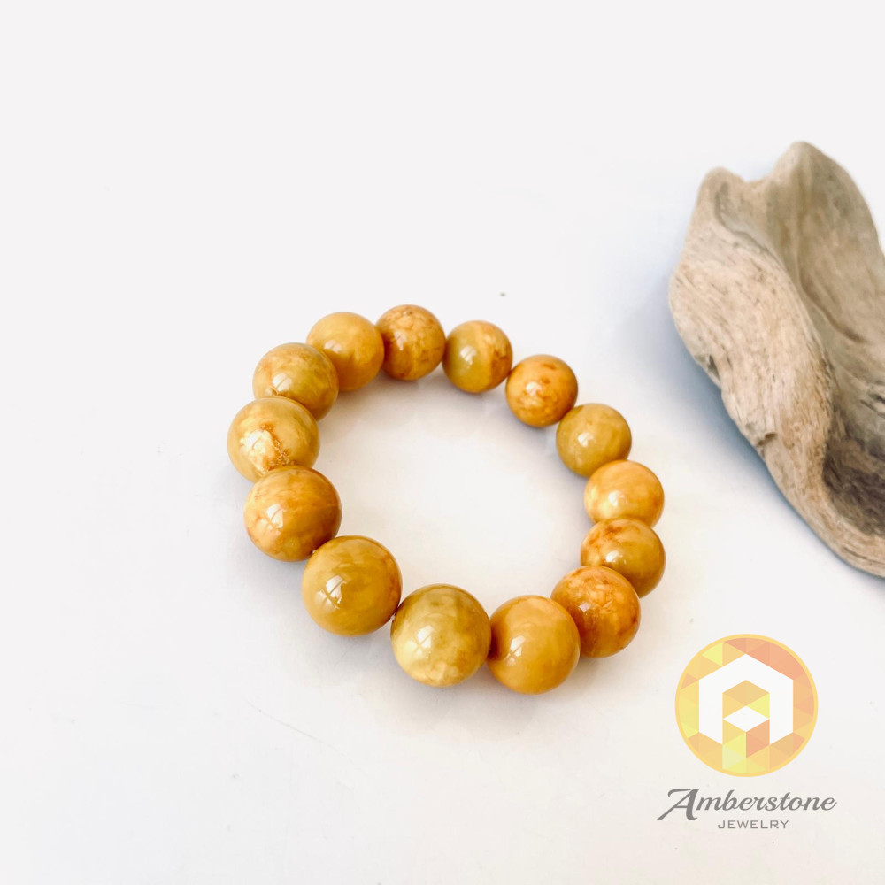 Yellow Amber Bracelet, Natural Amber Beads