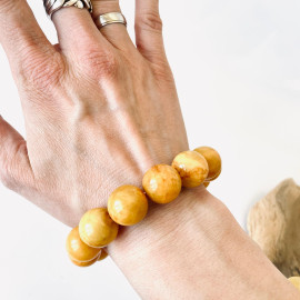 Yellow Amber Bracelet, Natural Amber Beads