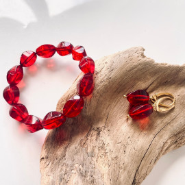 سوار عنبر البلطيق الأصلي المصنوع يدويًا عالي الجودة باللون الليموني الشفاف