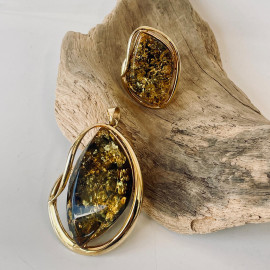 Butterscotch Baltic Amber Ring with Gold-plated...
